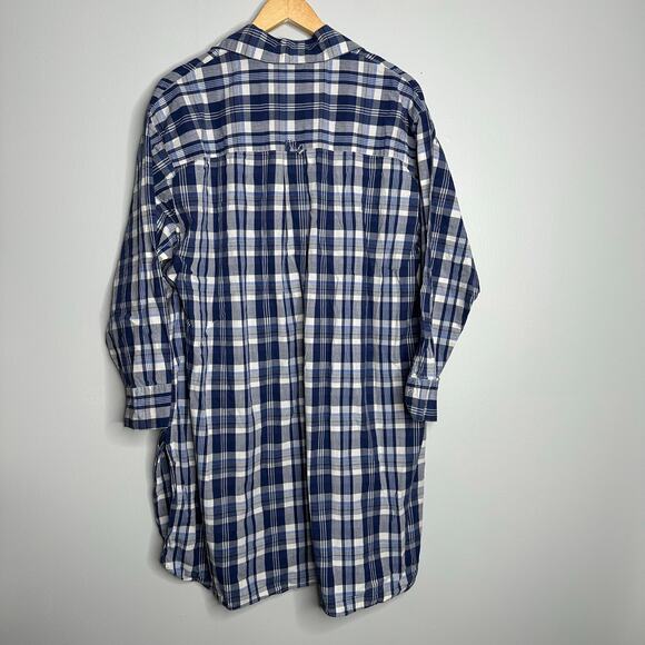 Victoria's Secret Women’s Pink Beige Plaid Print V-Neck Button Down Tunic Top M - Picture 8 of 8